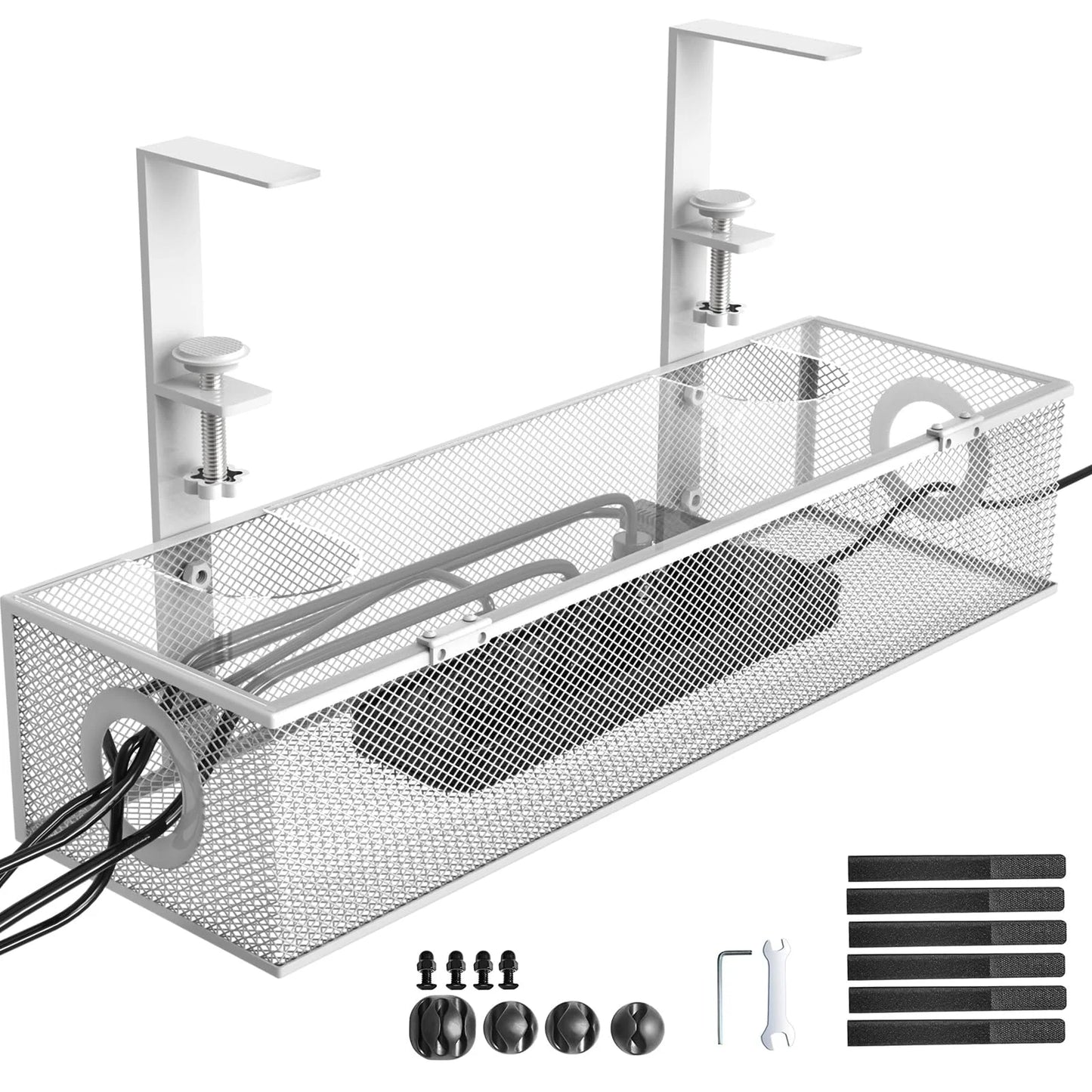 Under Desk Box Tray White, 1 Pack - Wire Management