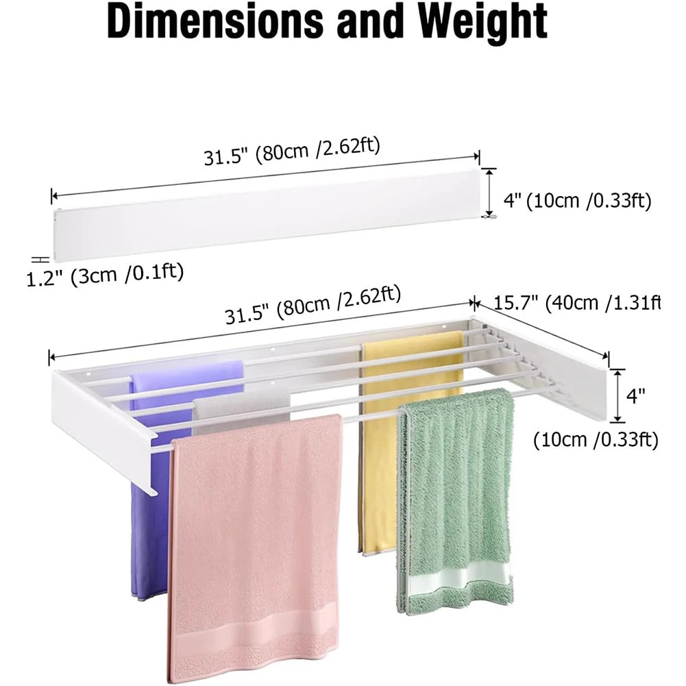 Wall Mounted Clothes Drying Rack Indoor