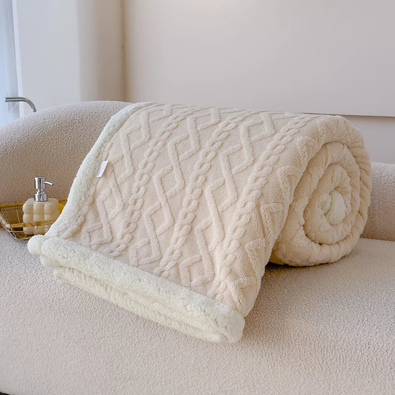 Double Thickened Throw Blanket Pile