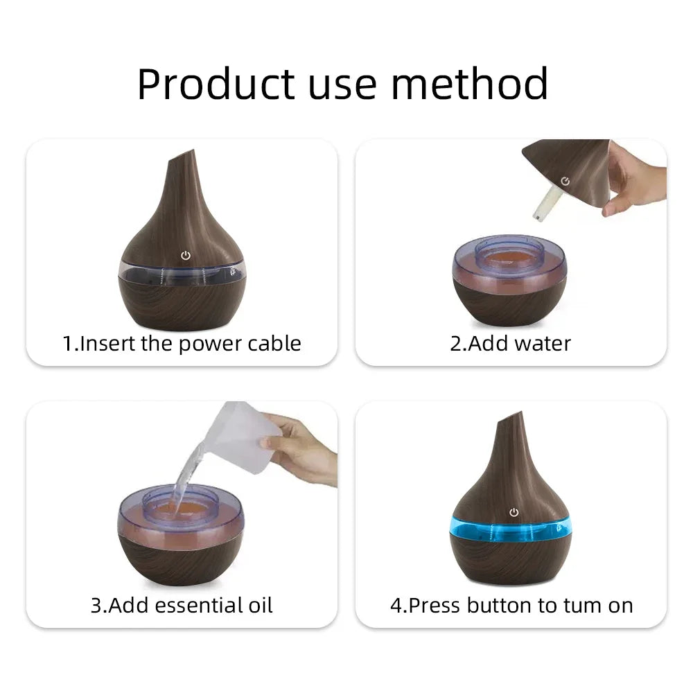 Multi Functional 300ml Humidifier Diffuser Combo