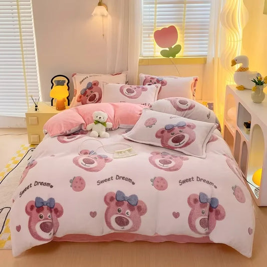 1pc Winter Duvet Cover Queen/King Size Cartoon Style