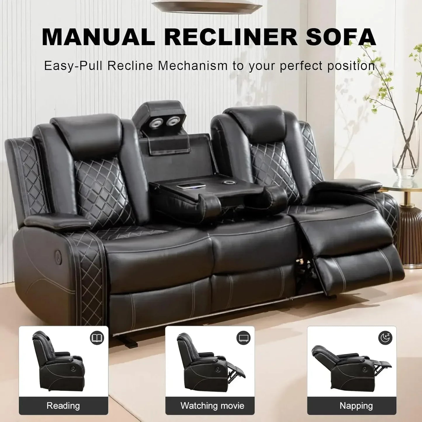 Hot sales Power Living Room Furniture Sets ,Sectional Sofa Loveseat with Wireless Charging