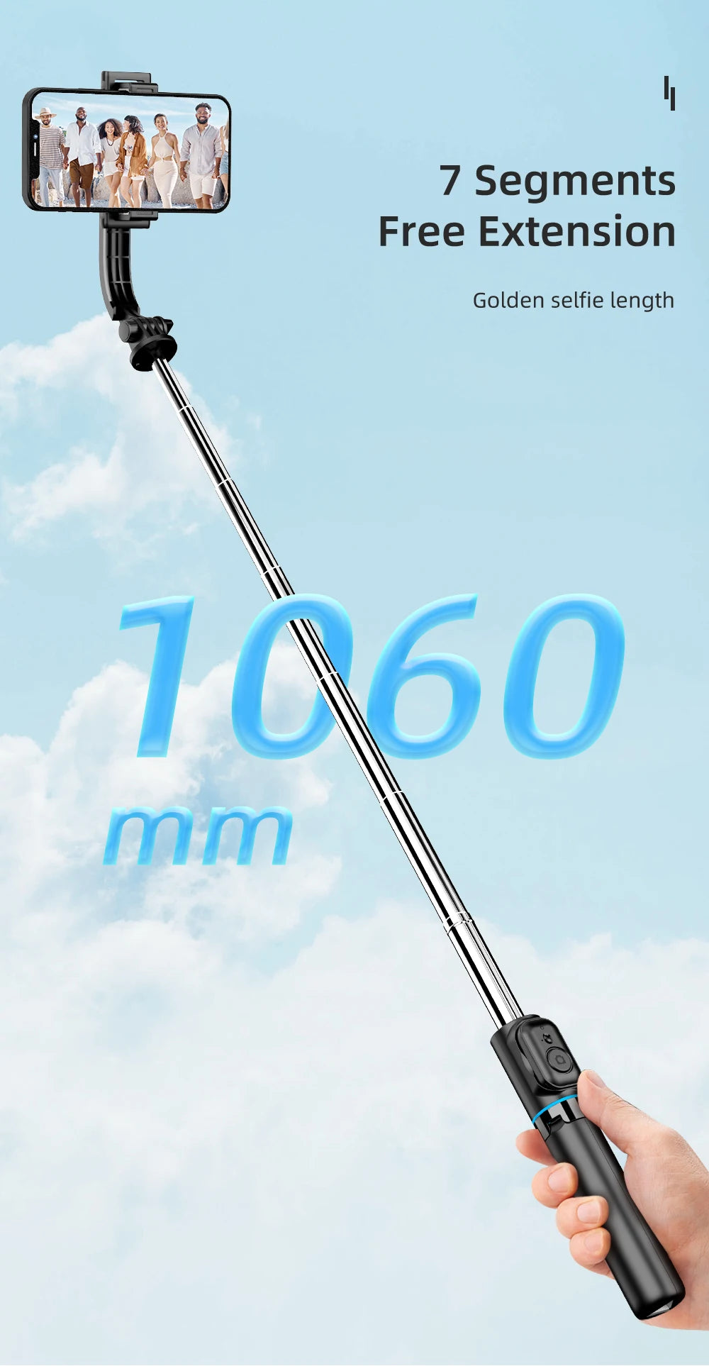 W&O C01 Telescopic Selfie Stick Tripod Monopod Stand