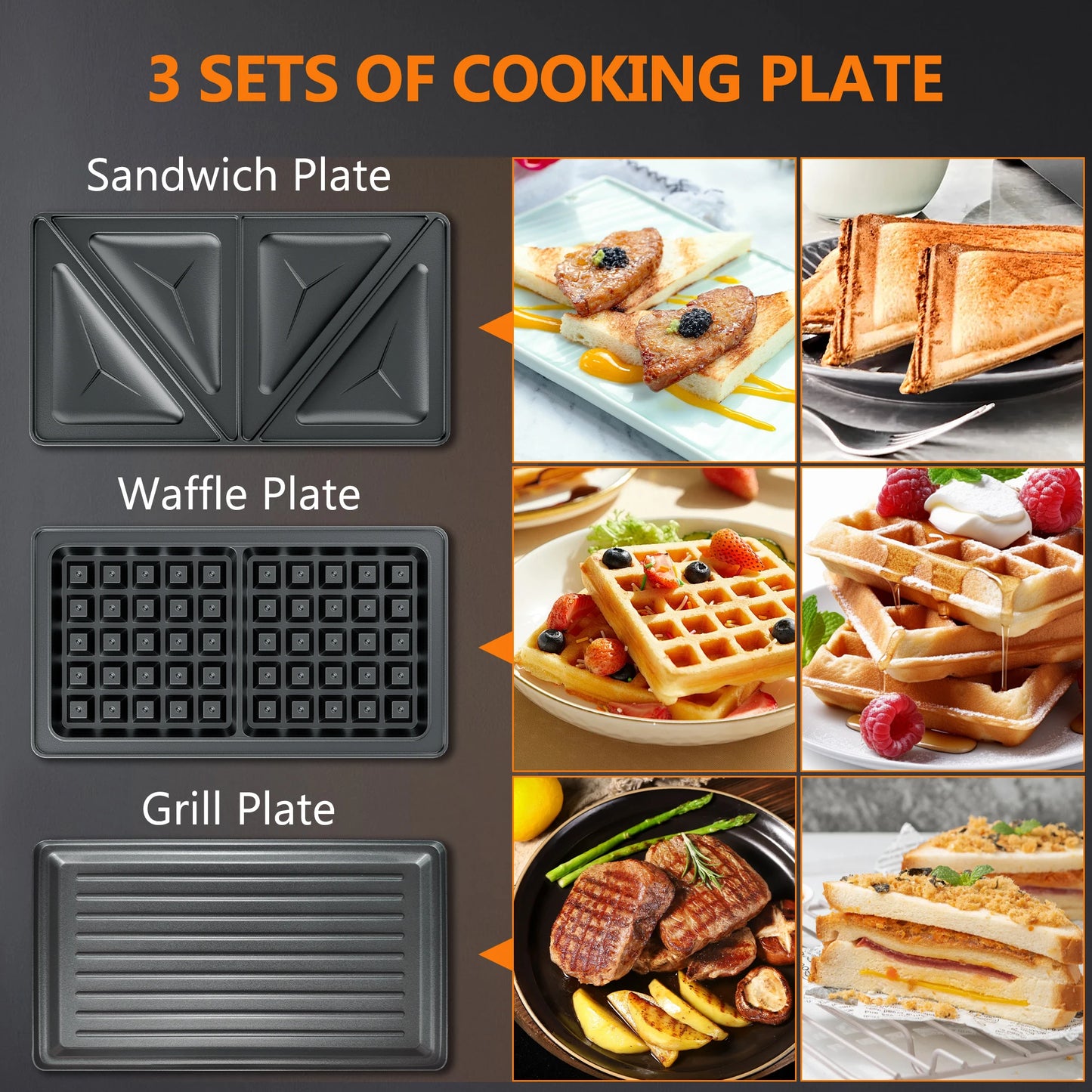 3 in 1 Sandwich Maker & Waffle Maker