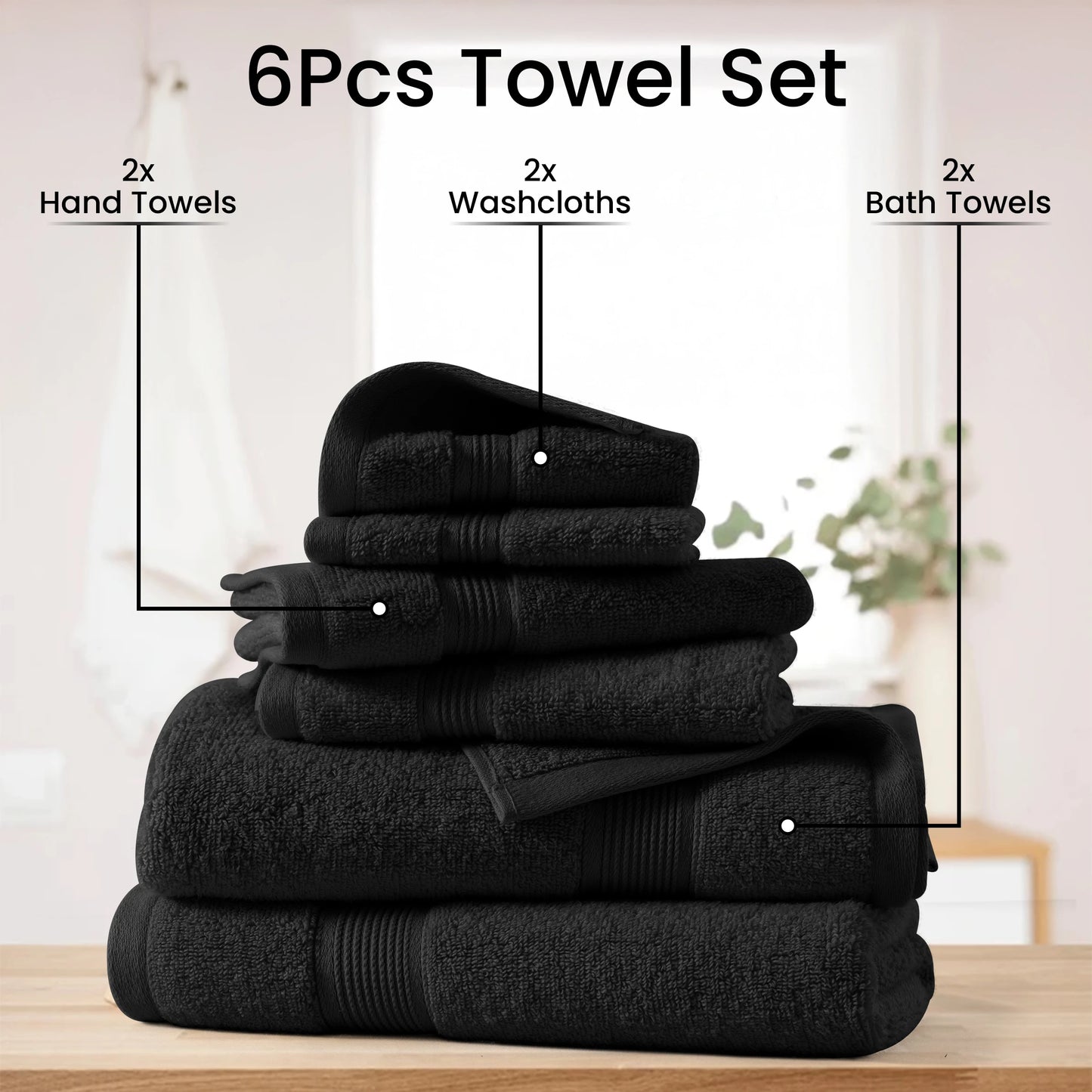 Lux Decor 6-Piece Bath Towel Set