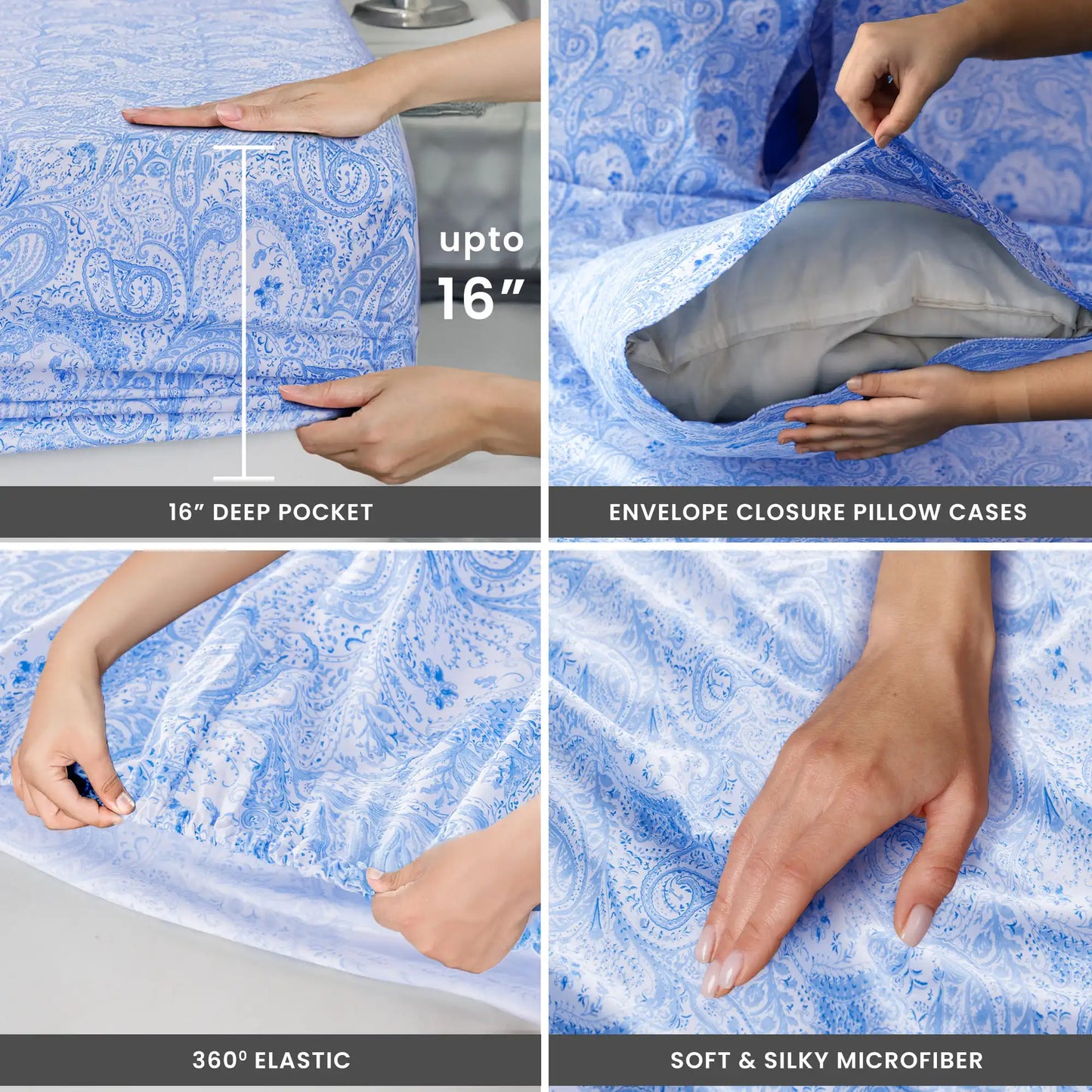 Lux Decor 4-Piece Paisley Bed Sheet Set