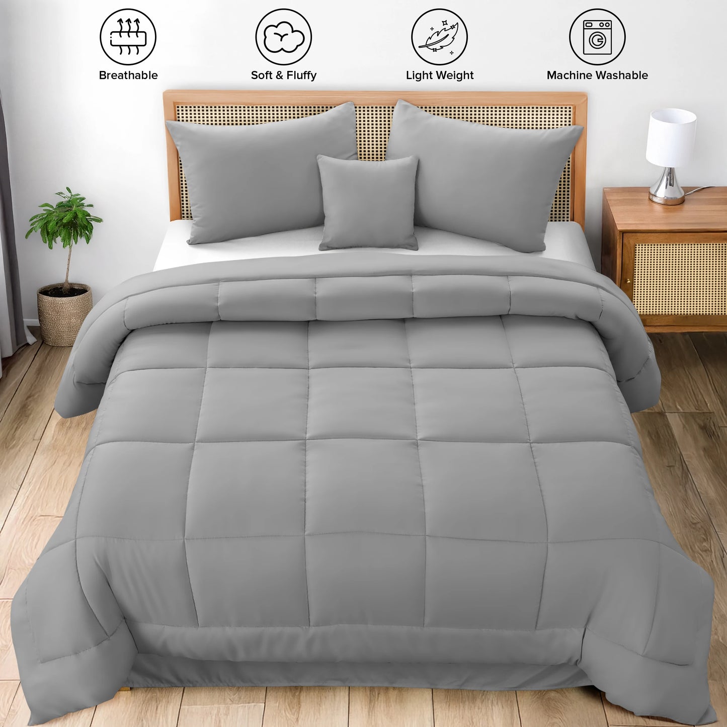 Lux Décor 5-Piece Comforter Set –All in one Bed in a Bag