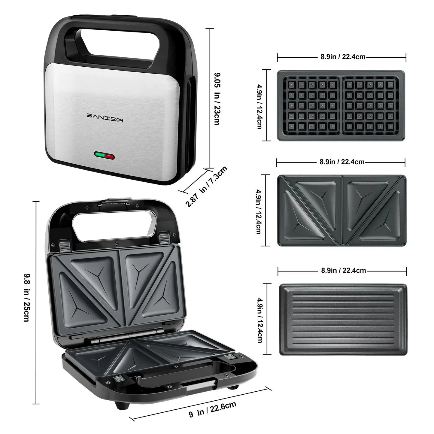 3 in 1 Sandwich Maker & Waffle Maker