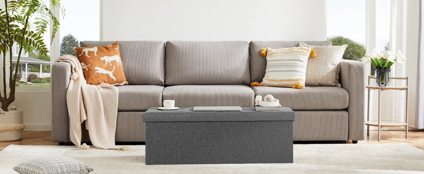 JHK Living Room Hidden Storage Footstool