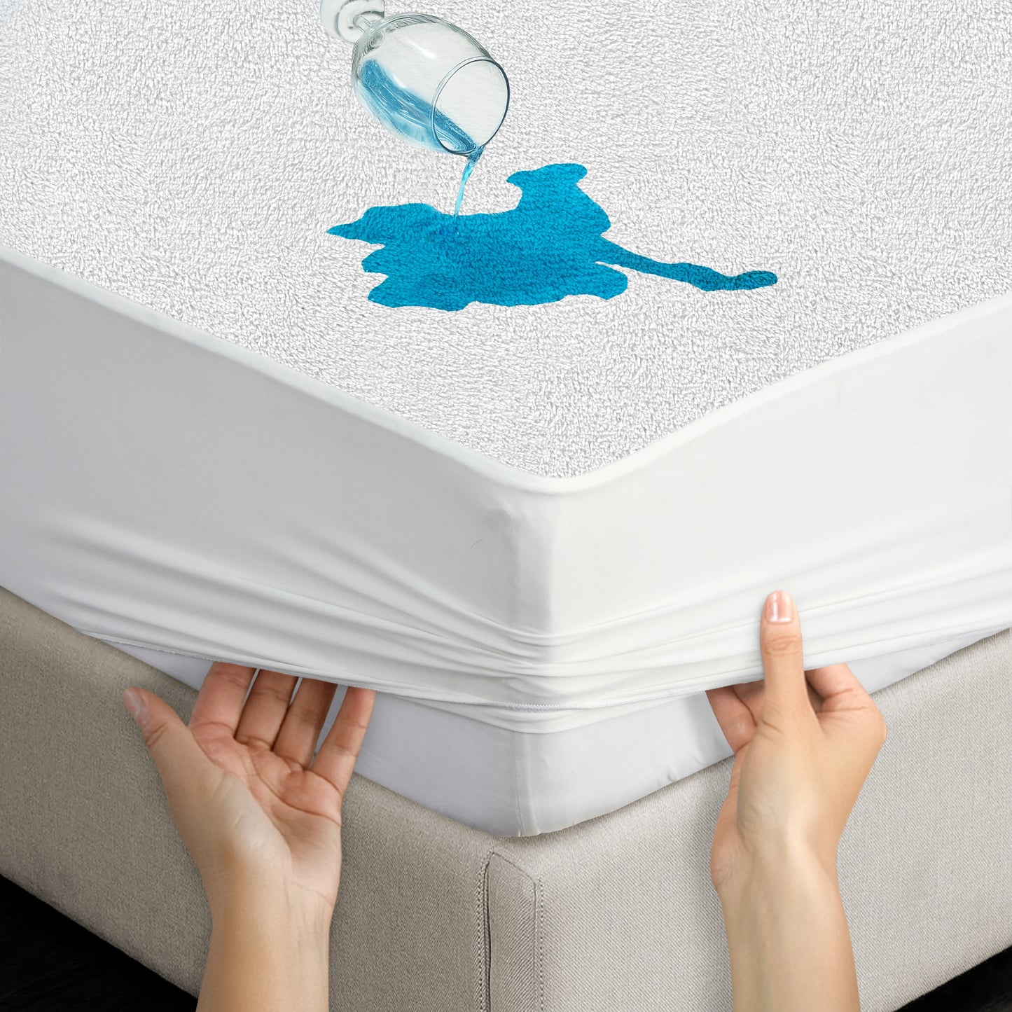 LUX Décor 100% Waterproof Twin Terry Mattress Protector