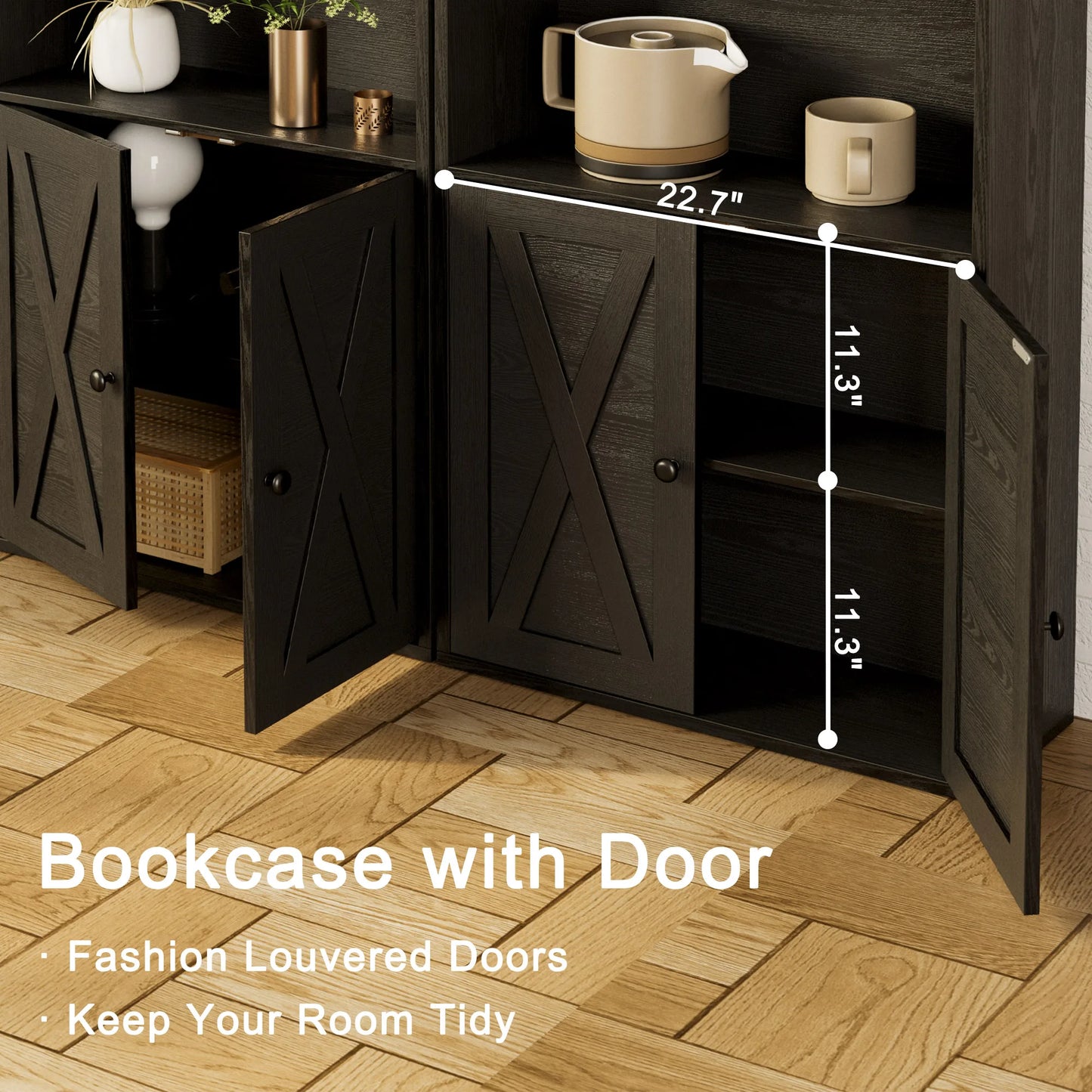 IRONCK Industrial Bookshelves and Bookcases with Doors