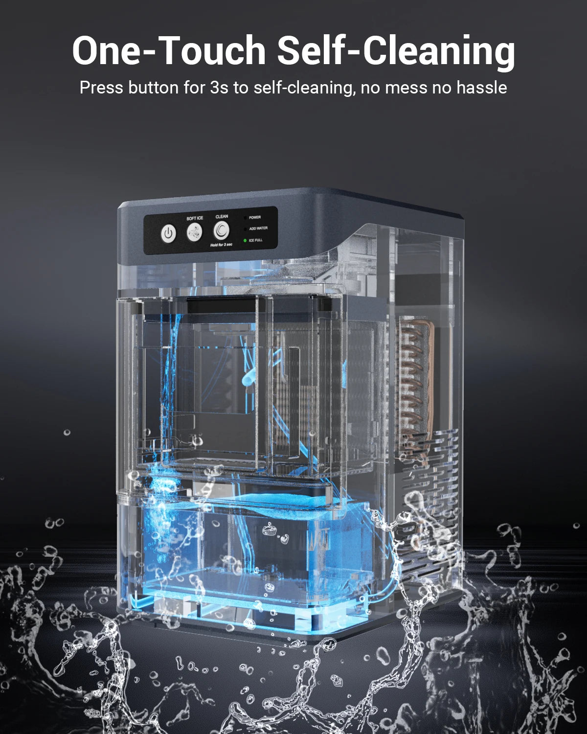 44Lbs/24H Nugget Ice Maker with 0.8 Gallon Tank