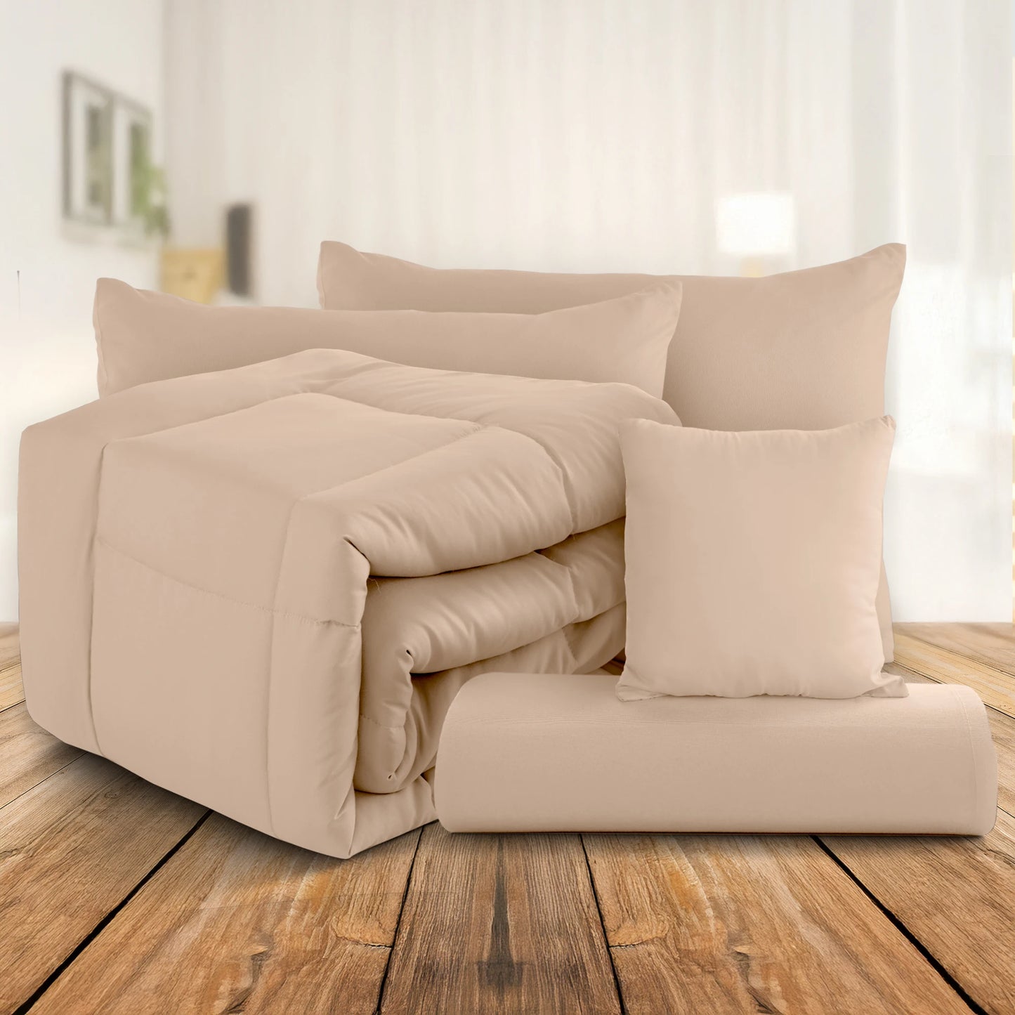 Lux Décor 5-Piece Comforter Set –All in one Bed in a Bag