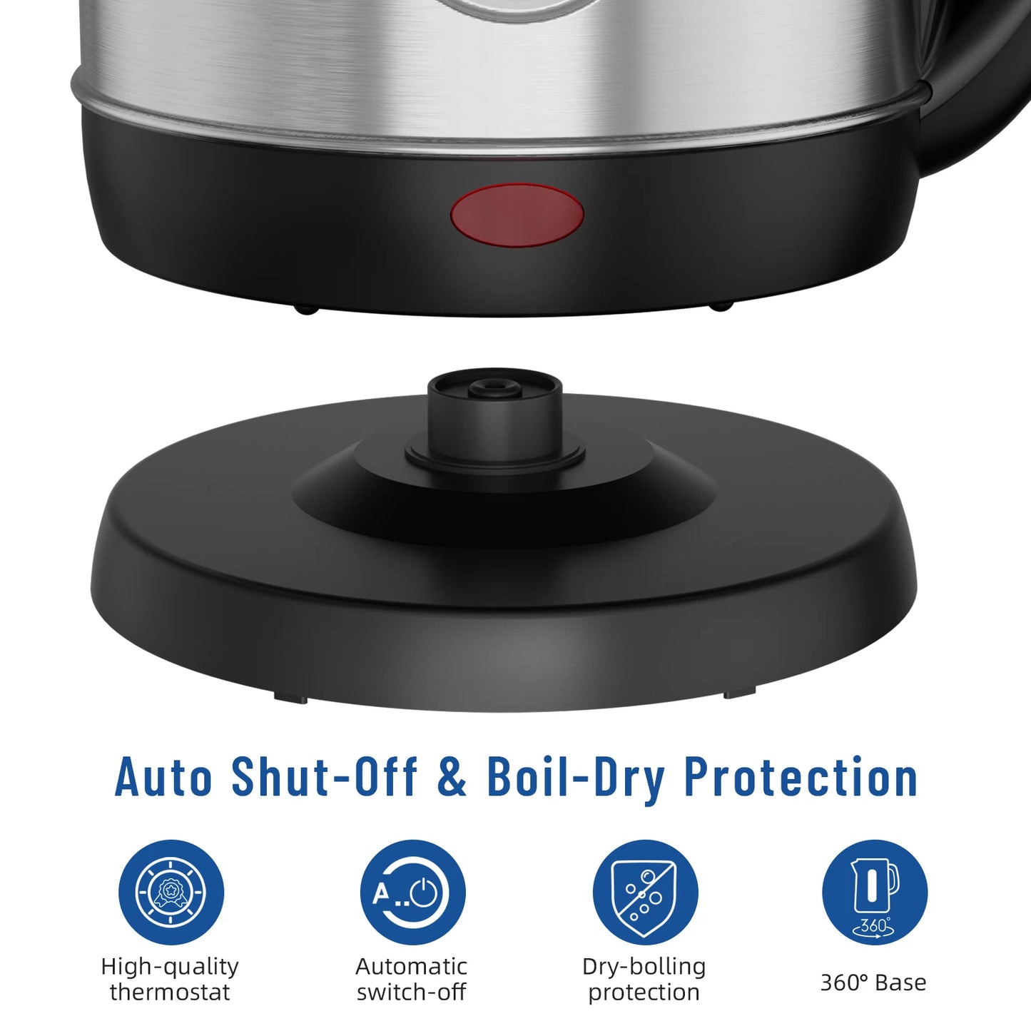 Stainless Steel Electric Kettle, 1.8 Liter Auto Shut Off