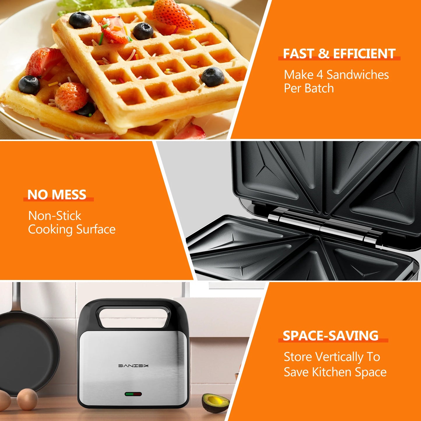 3 in 1 Sandwich Maker & Waffle Maker