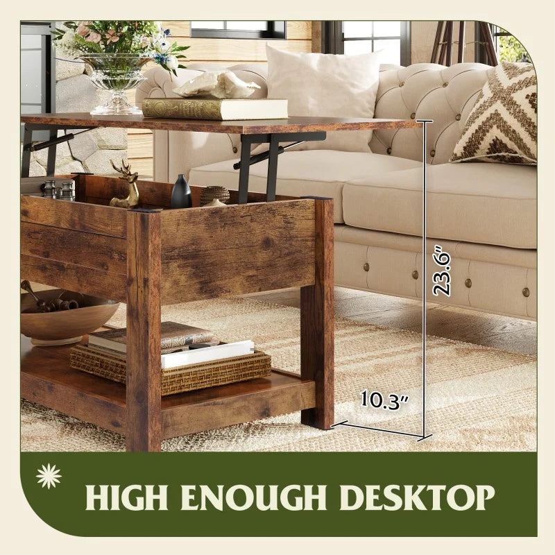 GALAXHERO Lift Top Coffee Table with Hidden Compartment