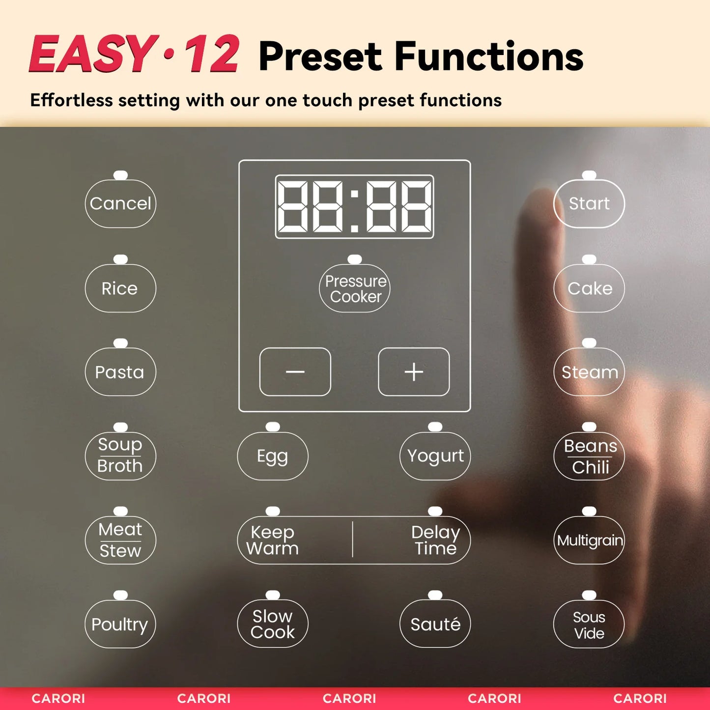 1200W 12-in-1 Electric Pressure Cooker 8Qt, Stainless Steel