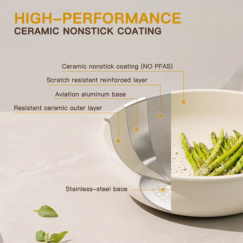 21 Piece Pots and Pans Set Non-Stick Astercook