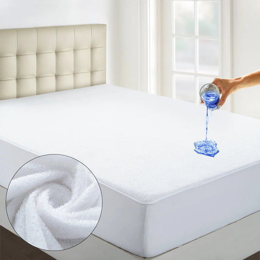 LUX Décor 100% Waterproof Twin Terry Mattress Protector