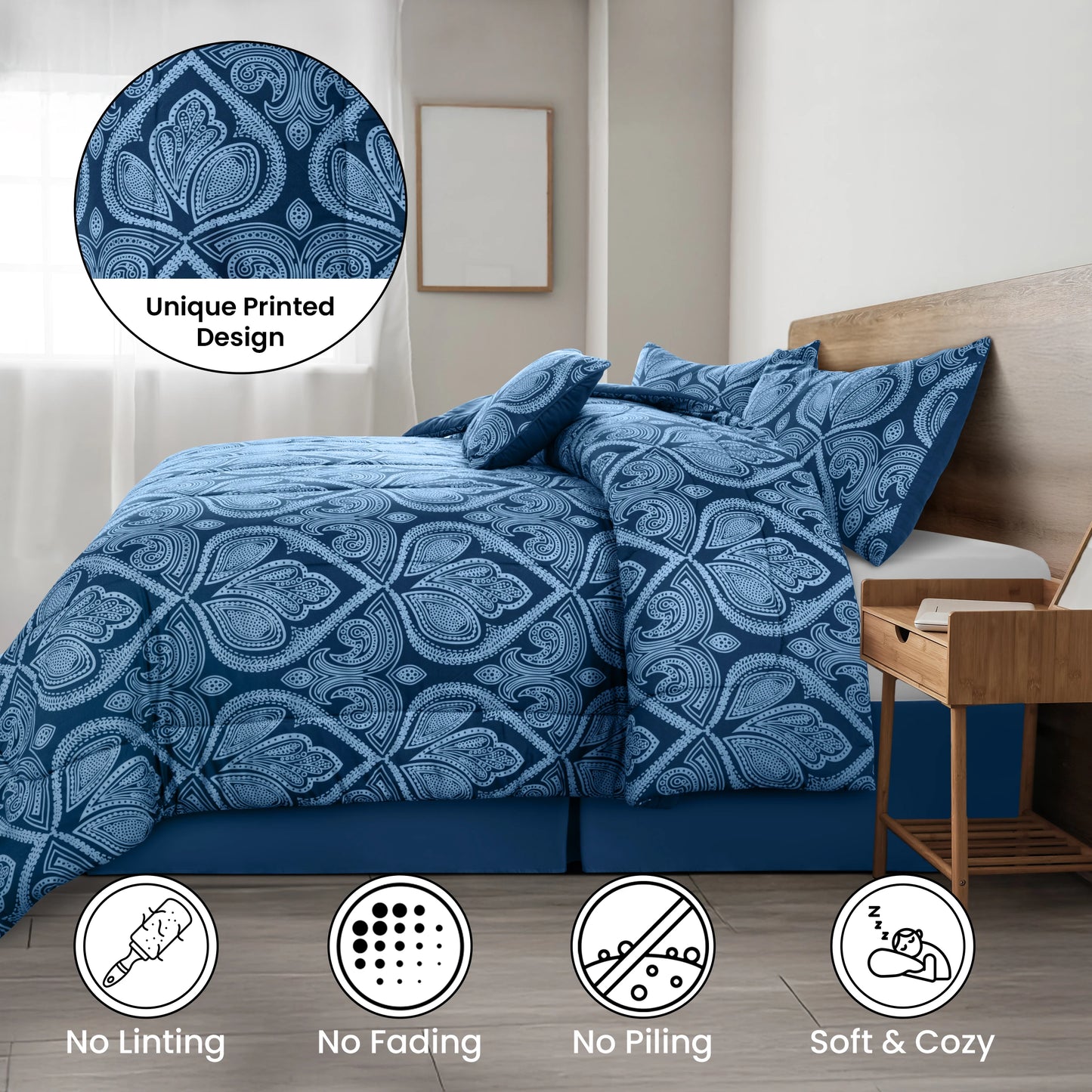 Lux Décor 5-Piece Reversible Comforter Set