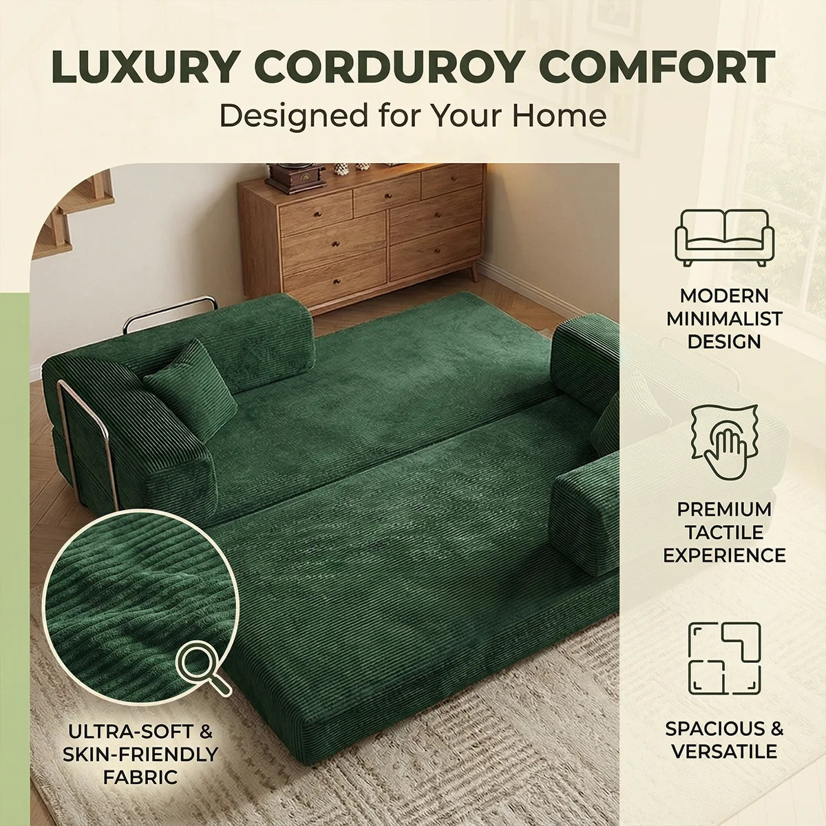 Queen Size Futon Sofa Bed 79' Convertible Couch