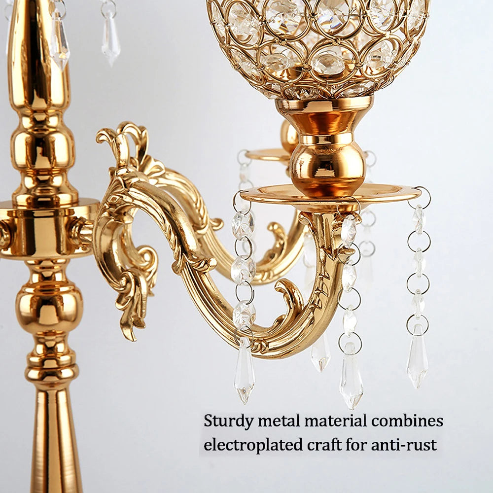 Gold Crystal Candle Holders for Wedding Party/Home