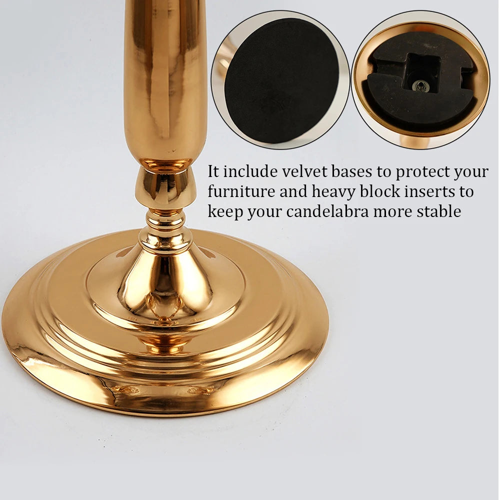 Gold Crystal Candle Holders for Wedding Party/Home