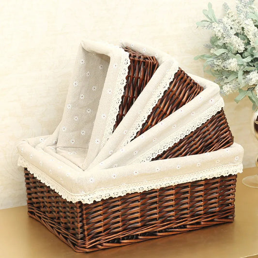 4 Sizes Handmade Rattan Storage Baskets
