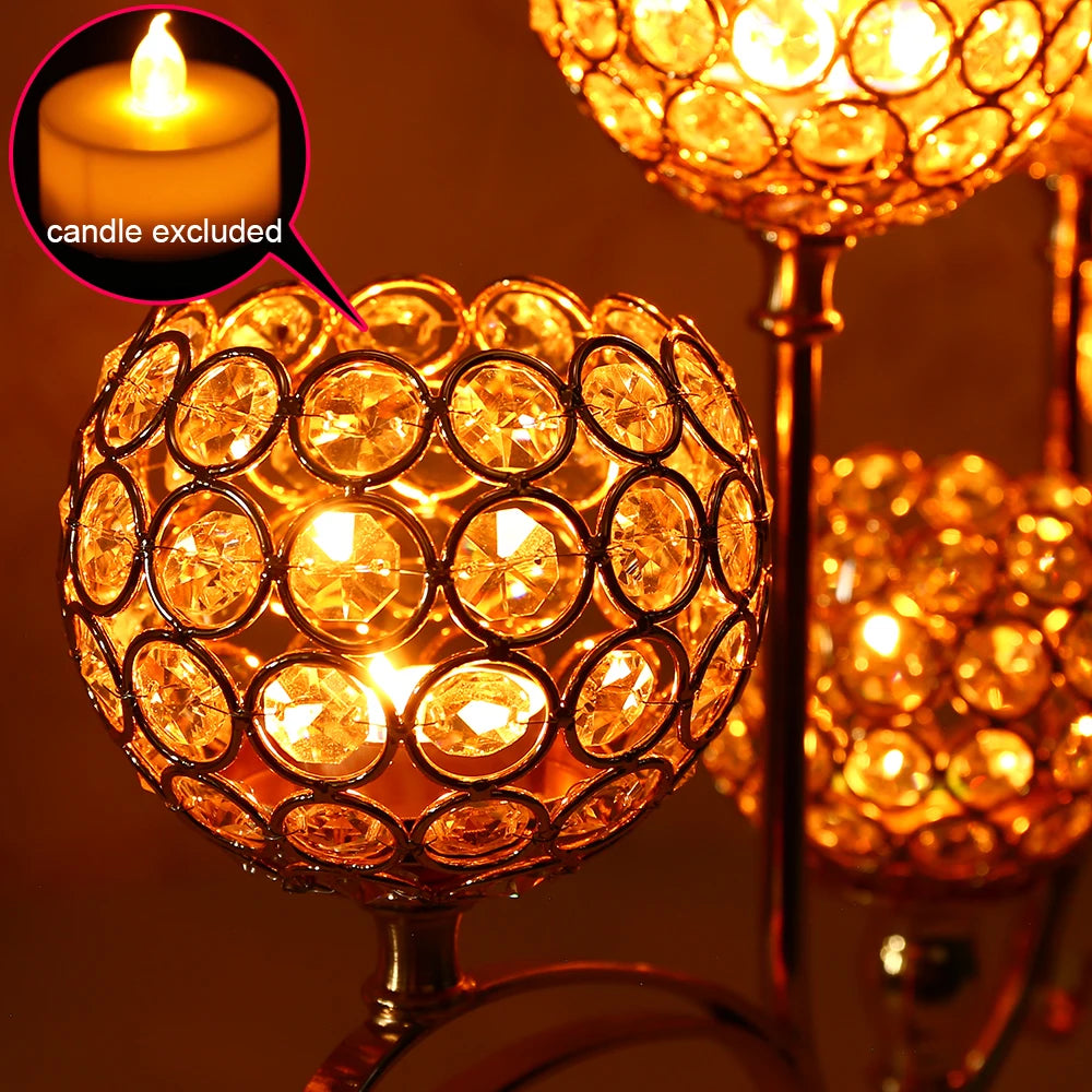 Gold Crystal Candle Holders for Wedding Party/Home