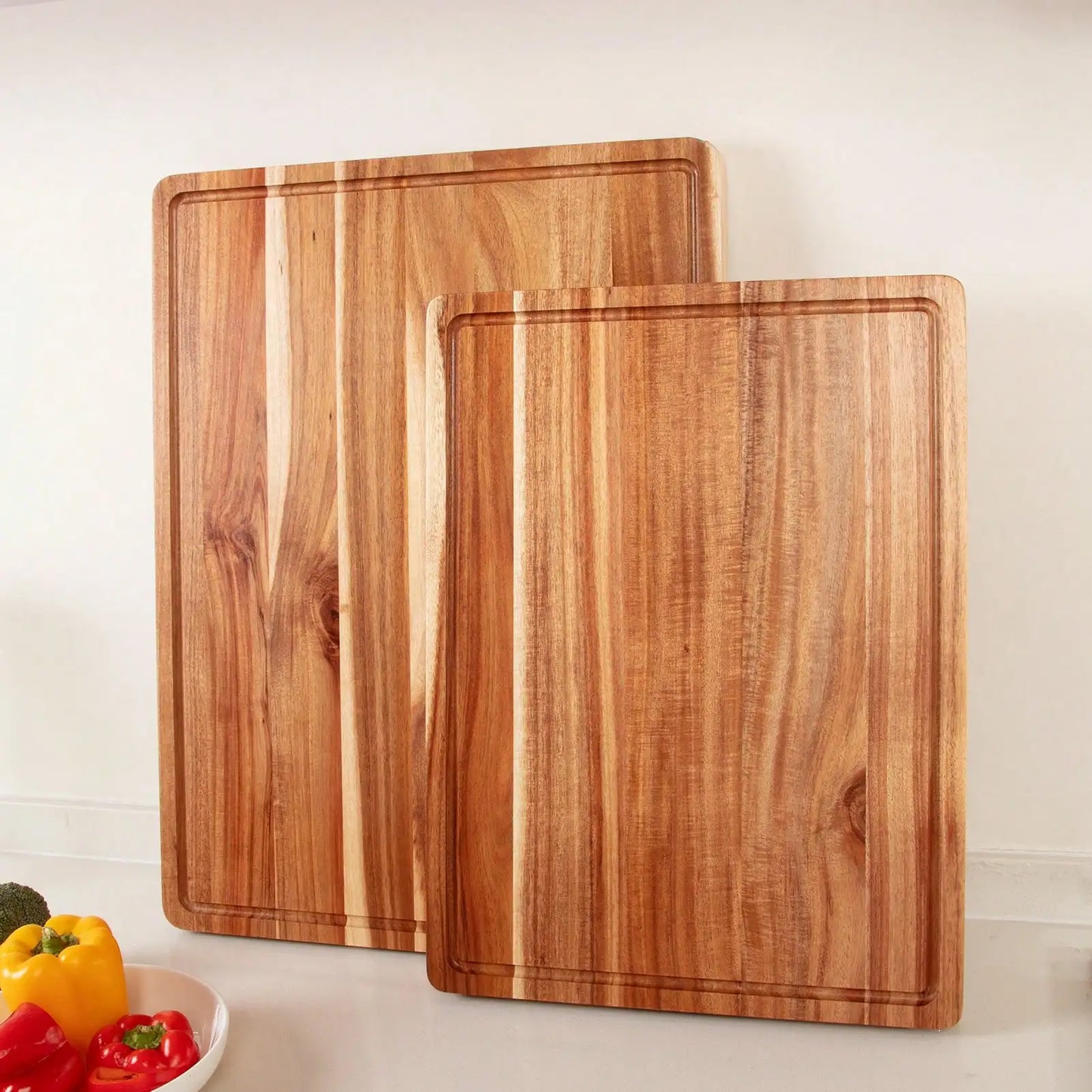 Large Acacia Wood Cutting Board With Juice Groove