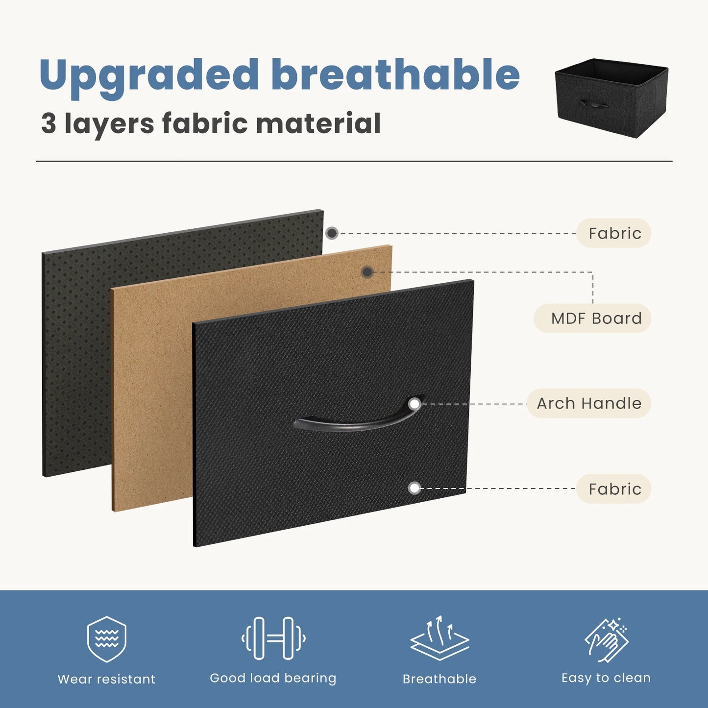 JHK Desser For Bedroom With 7 Fabric Drawers Organize