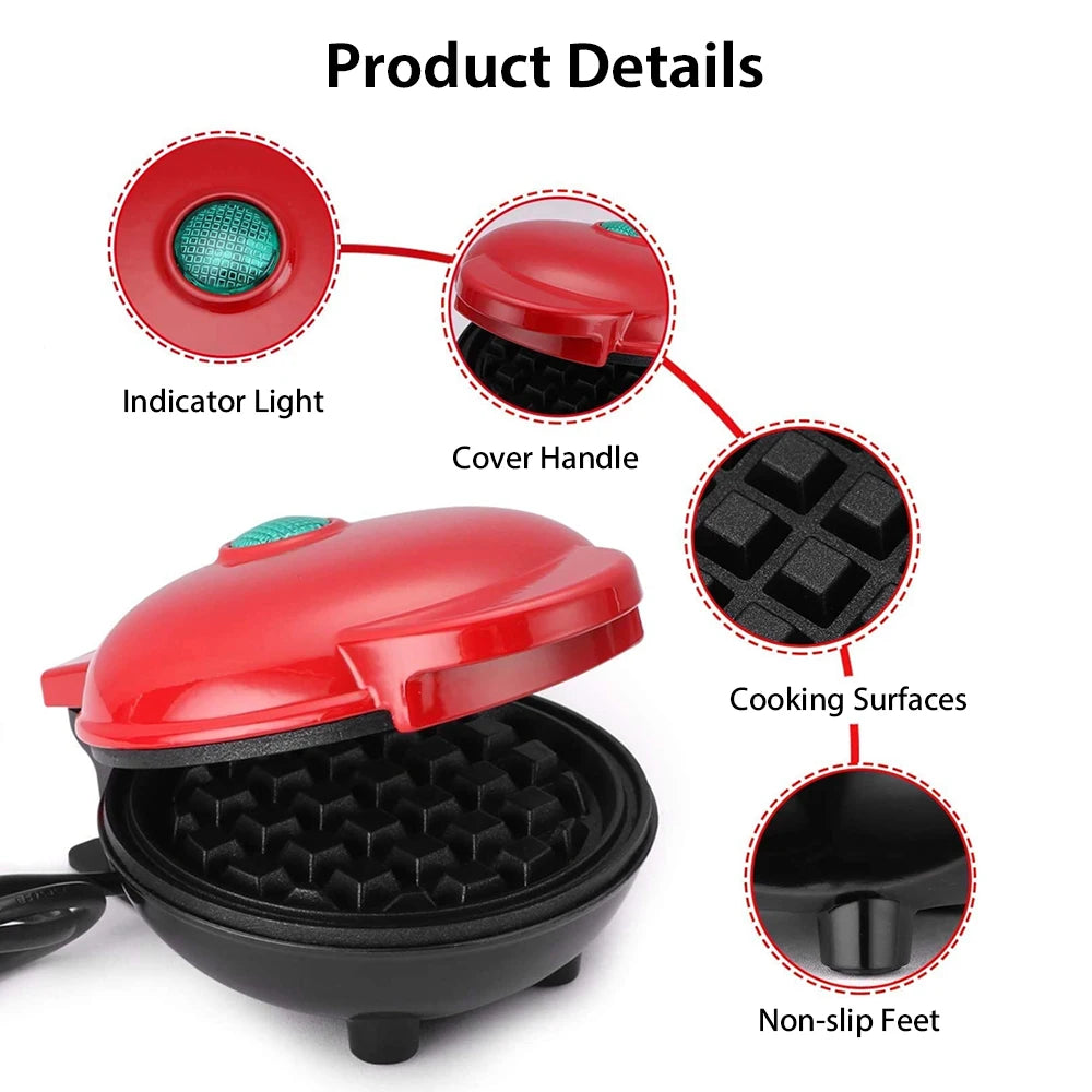 350W Mini Waffle Maker Electric Non-Stick