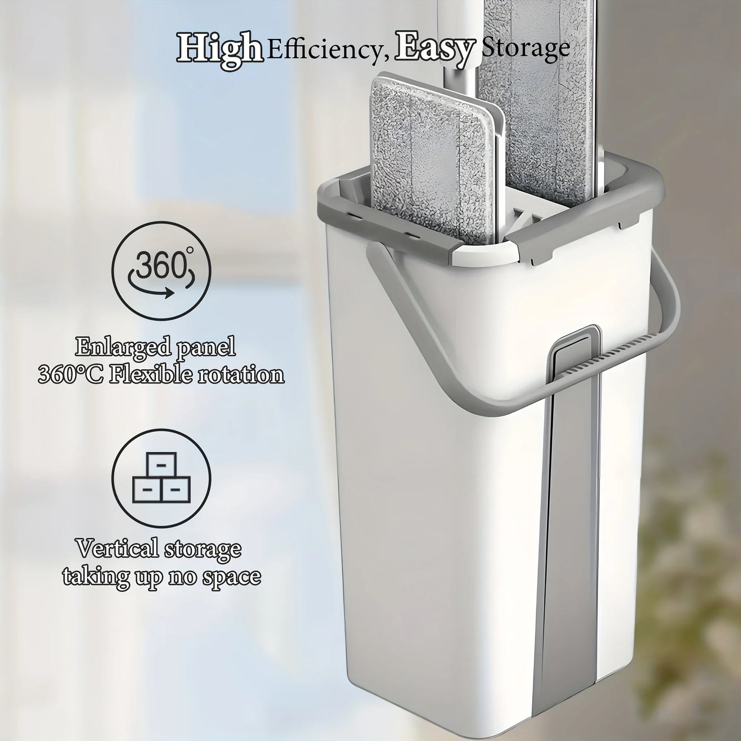 Magic Mop and Bucket Set – Spin 360 Flat Mop