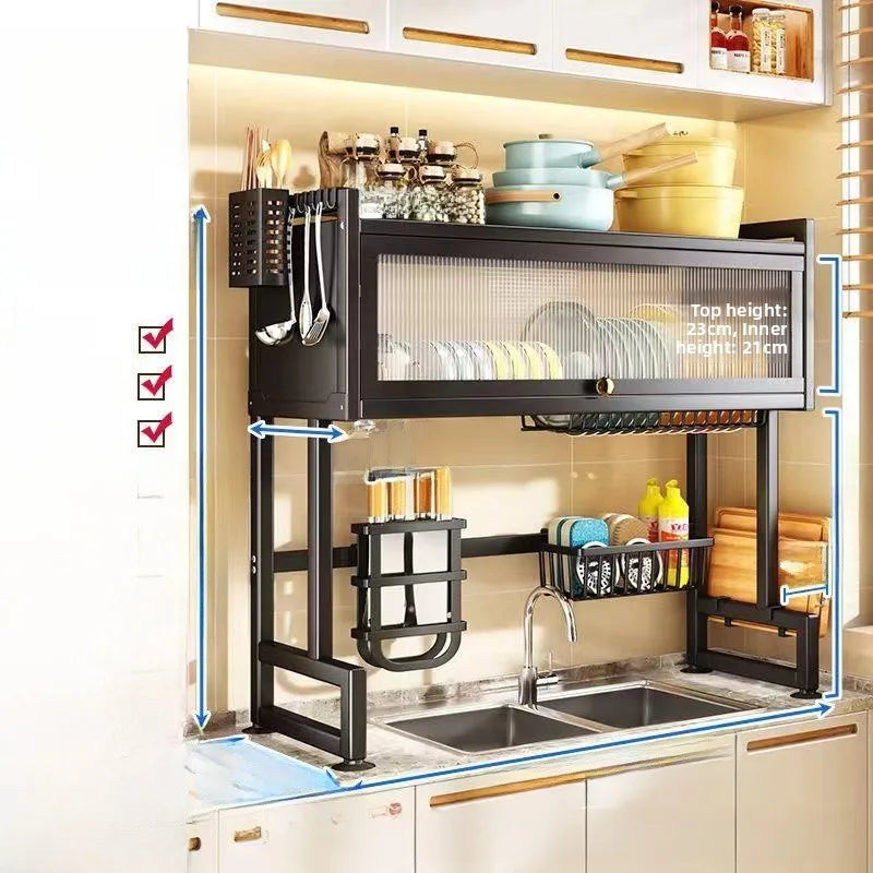 Kitchen Sink Storage Cabinet Dining Utensils Rack