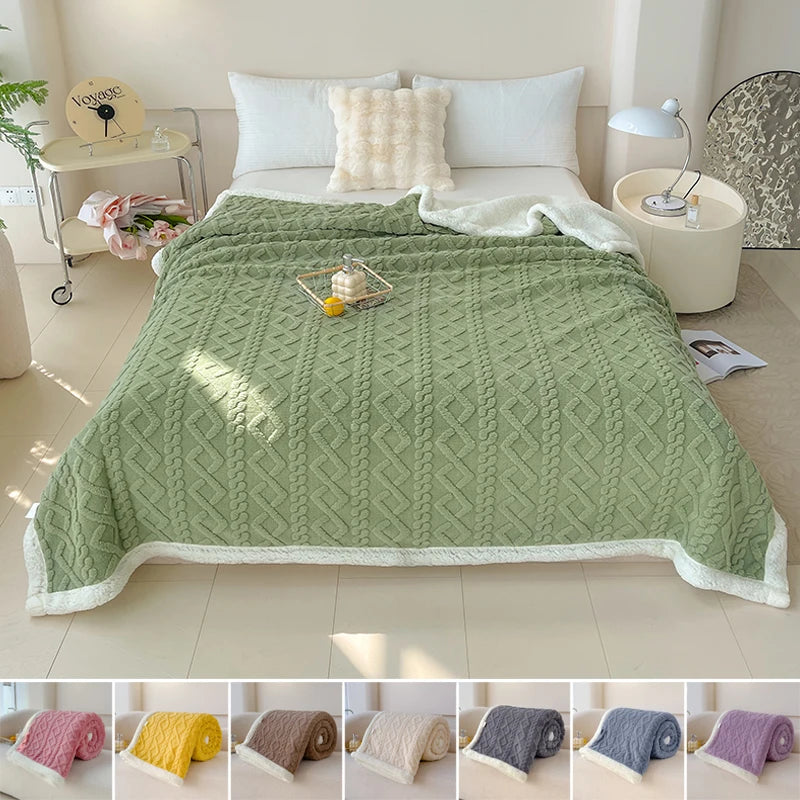 Double Thickened Throw Blanket Pile