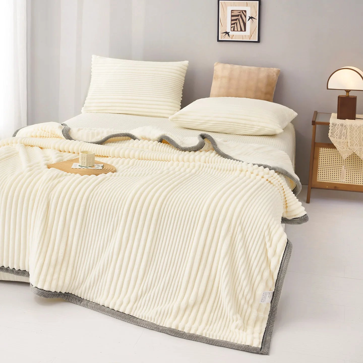 Ribbed Bed Blanket Throw Blanket
