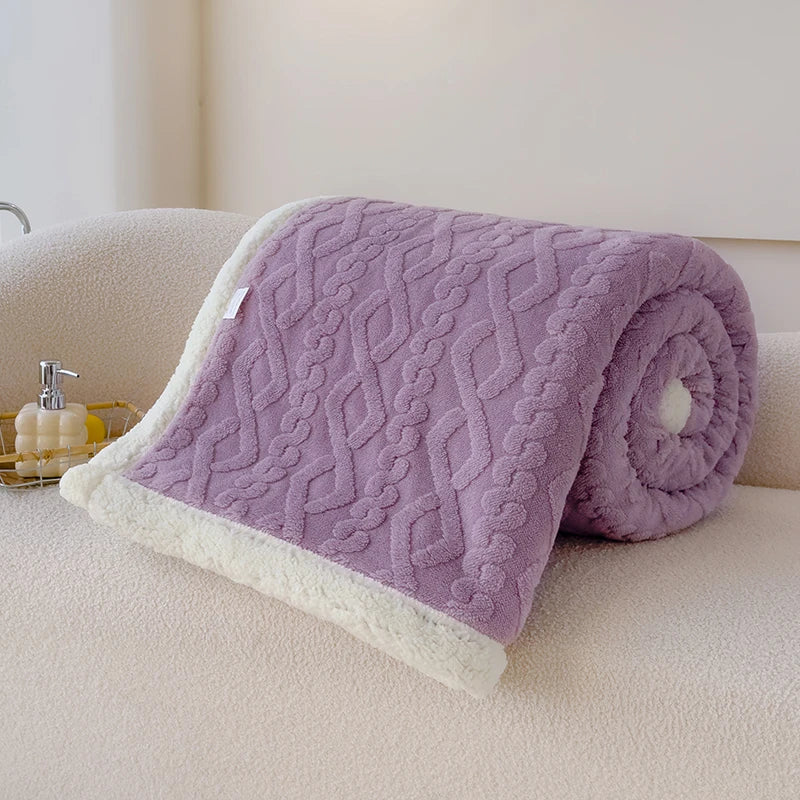 Double Thickened Throw Blanket Pile
