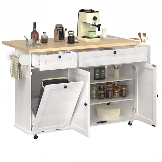 60" Mobile Kitchen Islands Rolling Trolleys