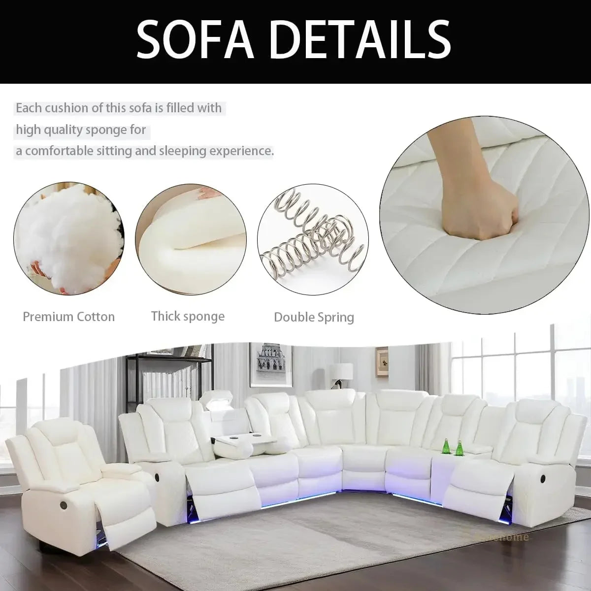 Hot sales Living Room Furniture Reclining Sectional Sofa