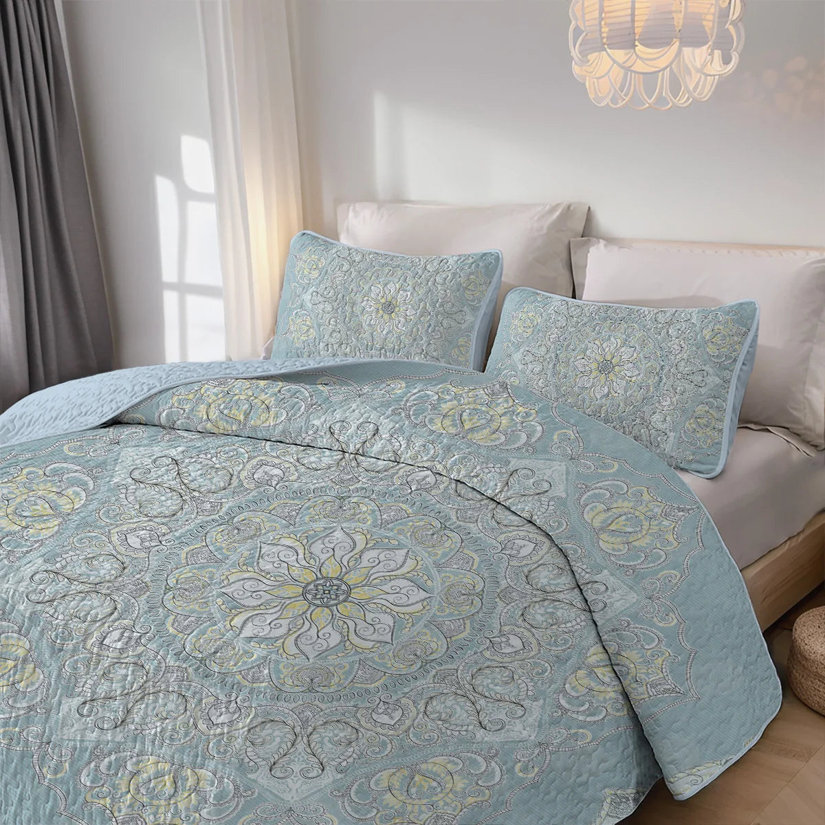 2/3-Piece Boho Printed Quilt Set