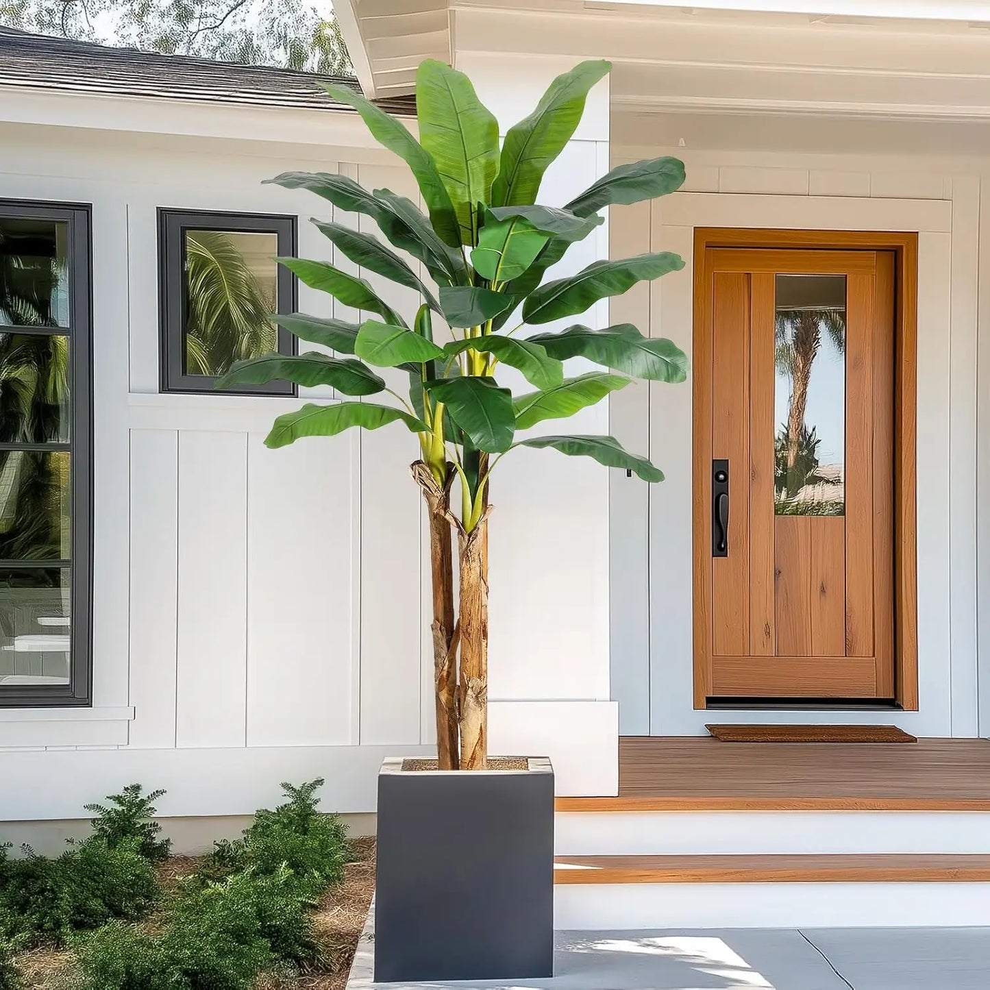 Artificial Banana Tree 7FT/6FT/5FT With Grey Planter