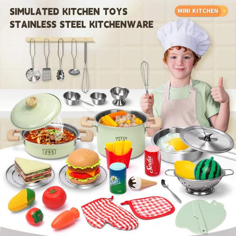 Play Kitchen Cookware Utensils toy Groceries