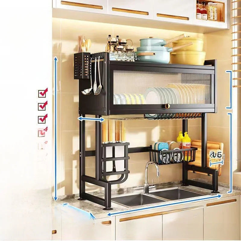 Kitchen Sink Storage Cabinet Dining Utensils Rack