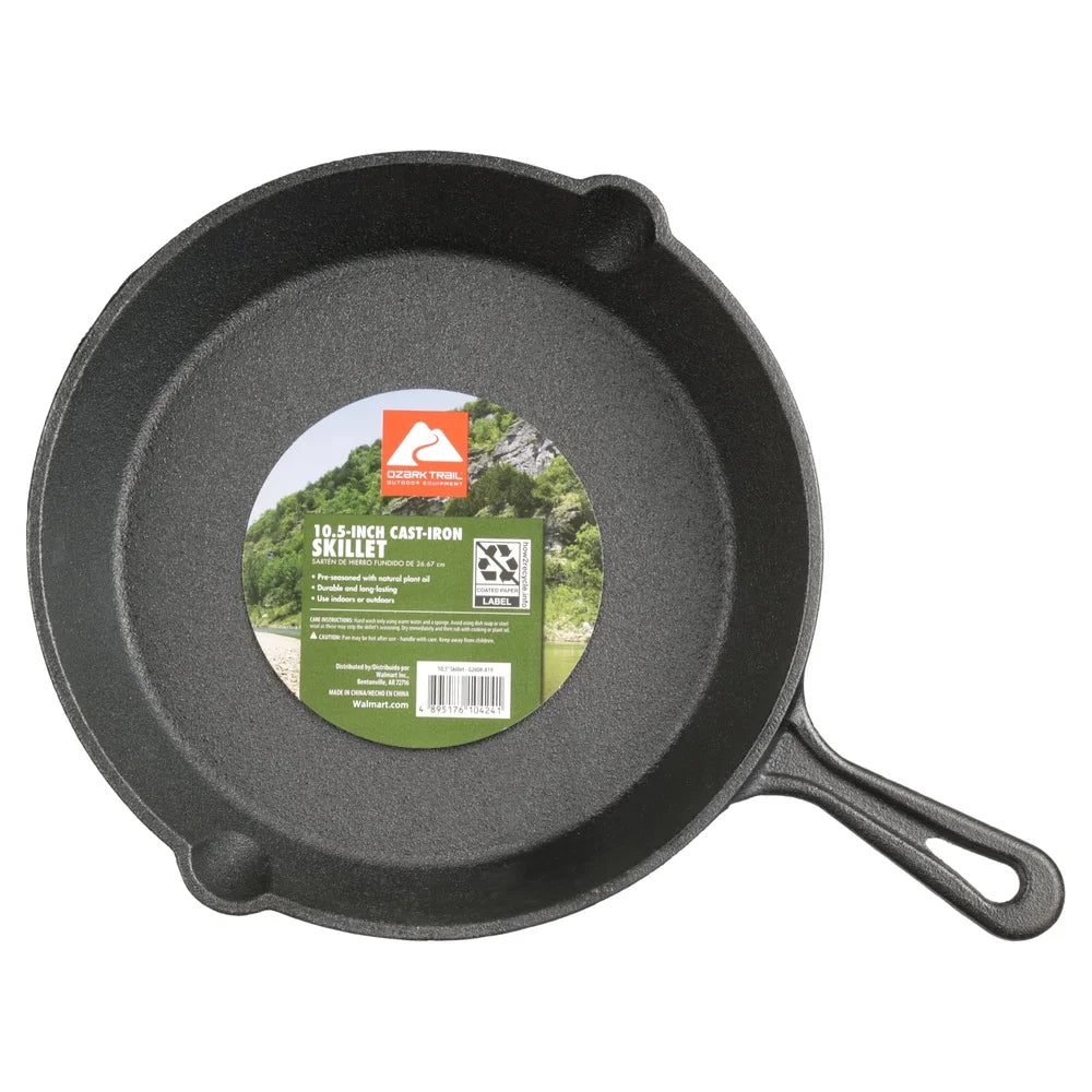 Pre-Seasoned Cast Iron Skillet 10.5 Inch