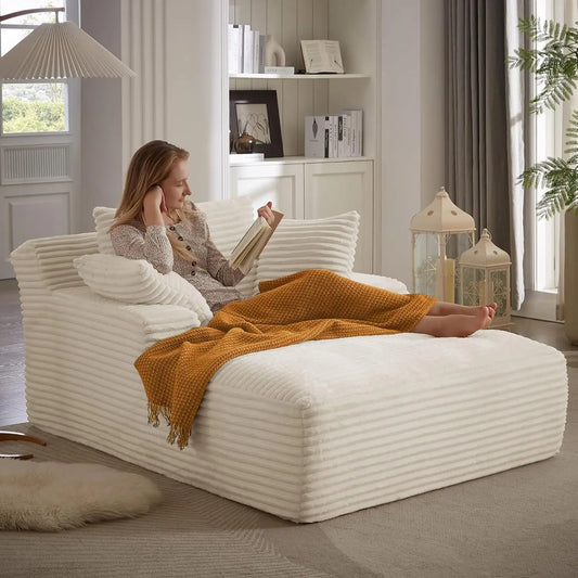 Oversized Chaise Lounge Chair with 3 Comfy Pillows