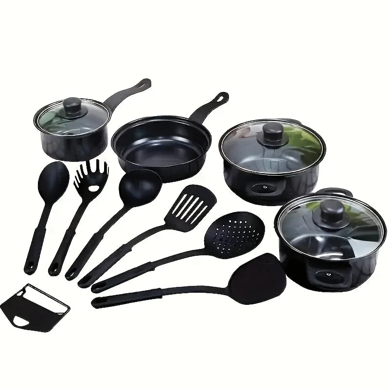 13-Piece Nonstick Cookware Set Black -