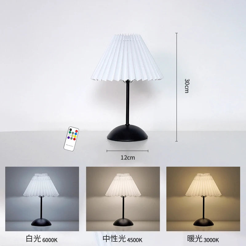 Nordic Bedroom Bedside Desk Lamp Fabric Lampshade