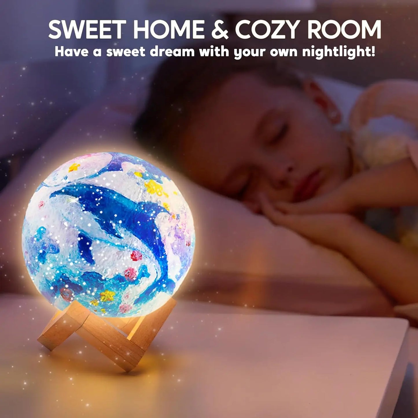 JOYFY DIY 3D Moon Night Light For Kids Paint Your Own