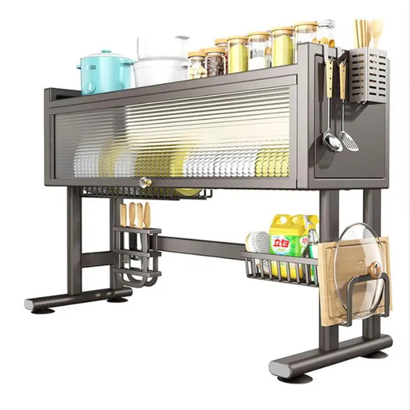 Kitchen Sink Storage Cabinet Dining Utensils Rack