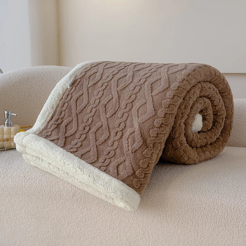 Double Thickened Throw Blanket Pile